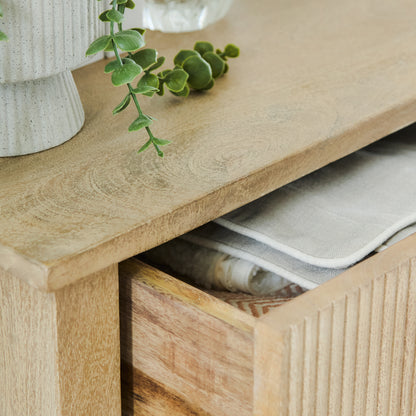Jade 5 Drawer Tallboy - Chalked Mango Wood - Laura James