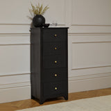 Jade 5 Drawer Tallboy - Jet Black - Laura James