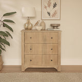 Jade 3 Drawer Chest of Drawers - Chalked Mango Wood - Laura James