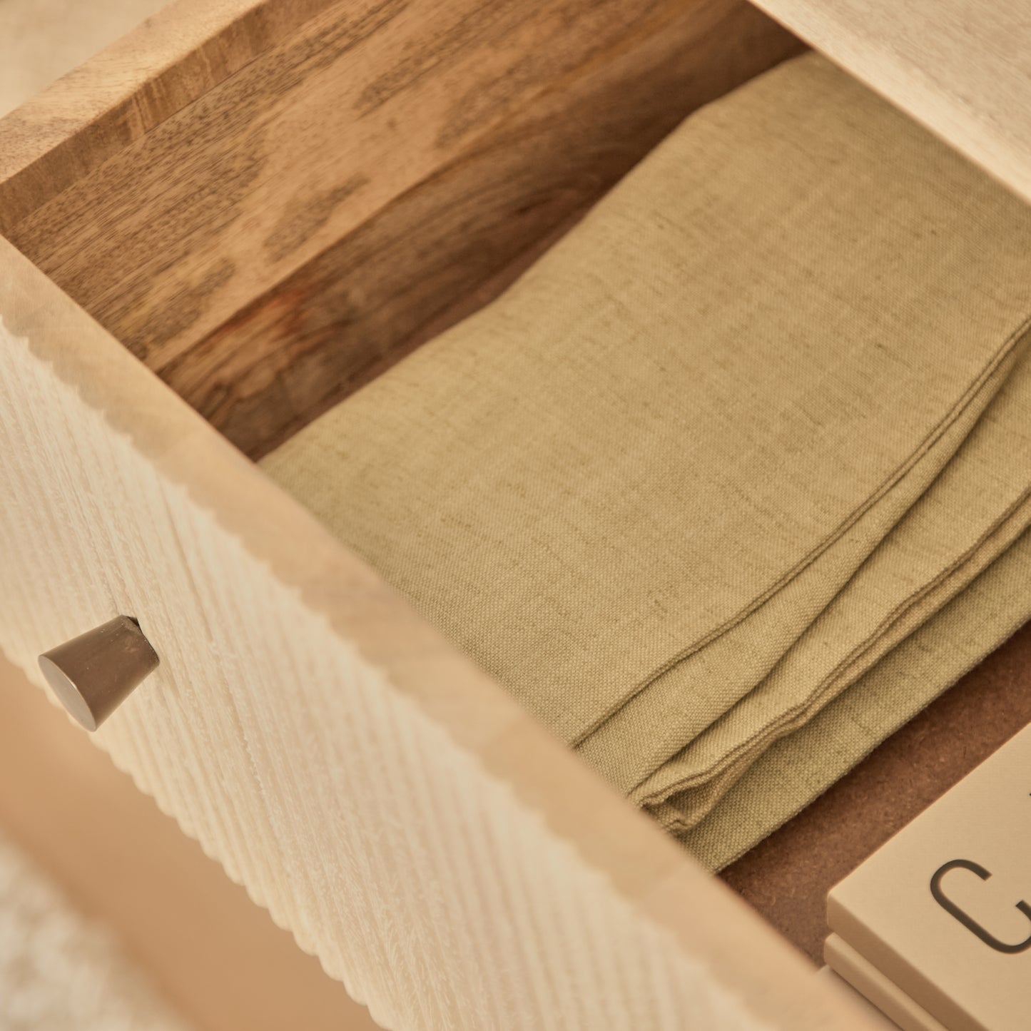 Jade 3 Drawer Chest of Drawers - Chalked Mango Wood - Laura James