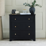 Jade 3 Drawer Chest of Drawers - Jet Black - Laura James