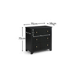 Jade 3 Drawer Chest of Drawers - Jet Black - Laura James