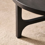 Jade Jet Black Mango Wood Round Coffee Table - Laura James
