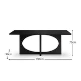 Jade Rectangular Jet Black Acacia Wood Dining Table - Laura James 