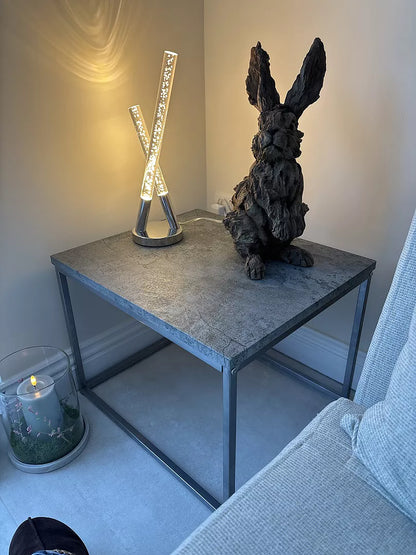 Jay Concrete Side Table - Chrome Frame