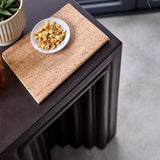 Karasi Concrete Rectangular Side Table - Black - Laura james