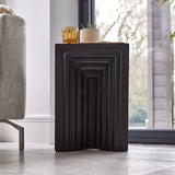 Karasi Concrete Rectangular Side Table - Black - Laura james