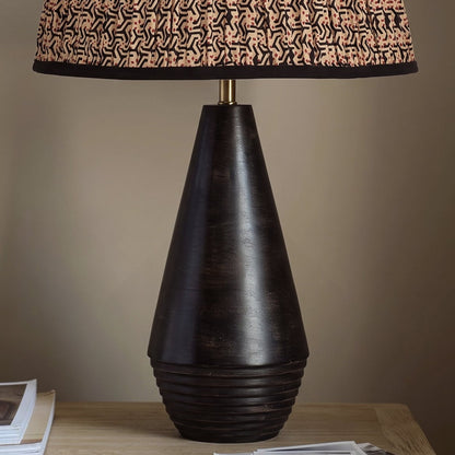 Kargil 32cm Wooden Lamp Base - Coffee Brown Mango Wood - Laura James 