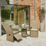 Kemble/Marston Garden Reclining Chair with Cushion - Natural Brown