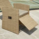 Kemble/Marston Outdoor Reclining Chair with Cushion Natural Brown - Laura James