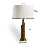 Kimmeridge Gold Lamp with Snow White Coningsby 30cm Shade - Laura James