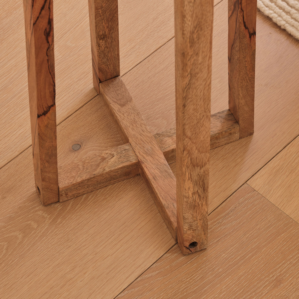 Konduru 150cm Floor Lamp Base - Natural Fabric and Natural Mango Wood - Laura James 