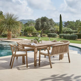 Kuro Wooden Dining Table Set with 2 x Shiro Dining Chairs and 2 x Shiro 130cm Dining Bench with Cushions - Cotton White