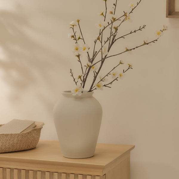 Kalera 23cm Terracotta Vase - Off White