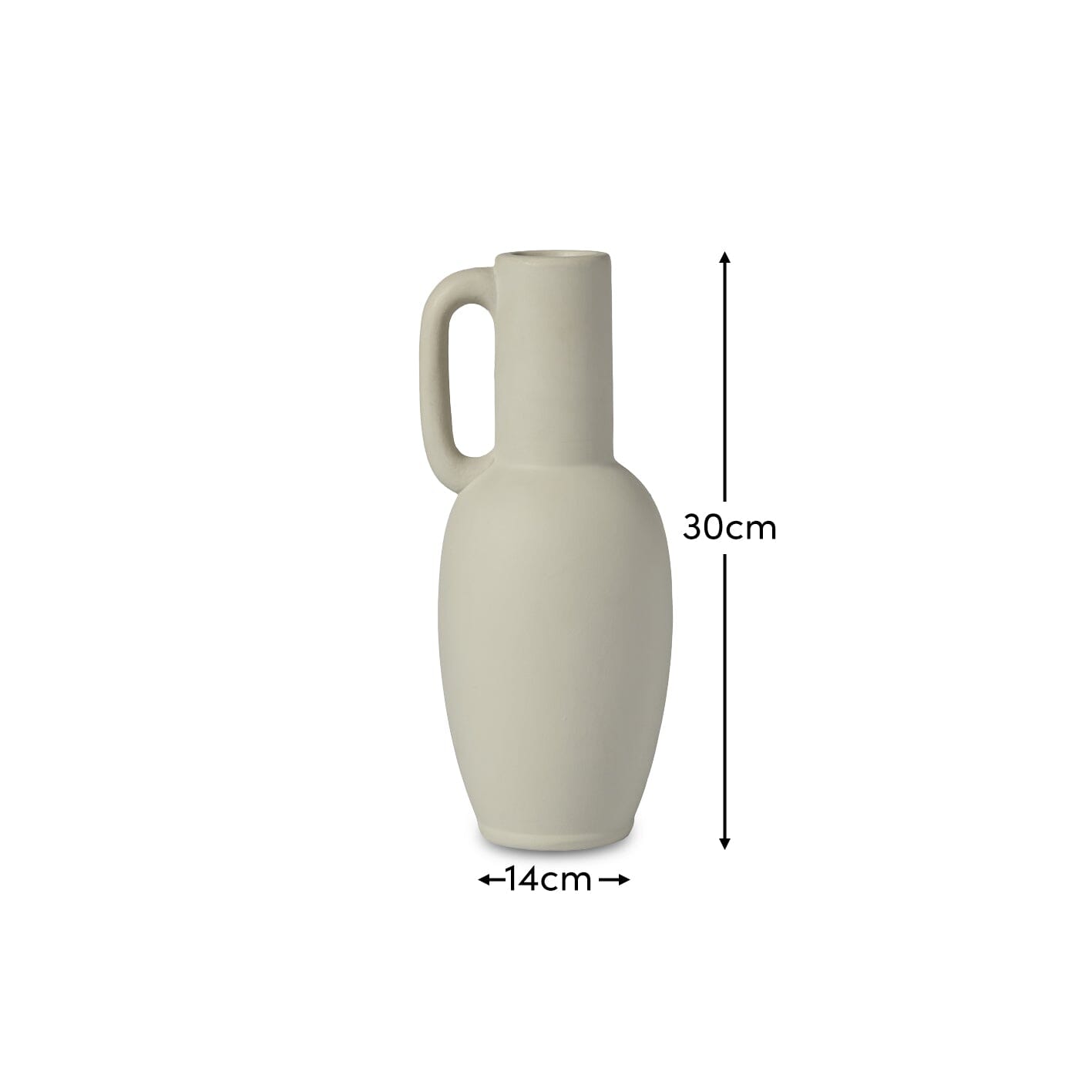 Kalera 30cm Terracotta Jug - White DIMS - Laura James