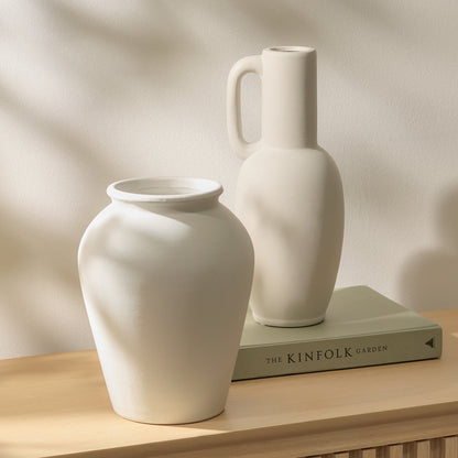 Kalera 30cm Terracotta Jug - White
