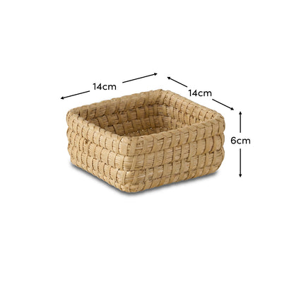 Kalna 14x14cm Square Sea Grass Basket - Natural - Laura James 