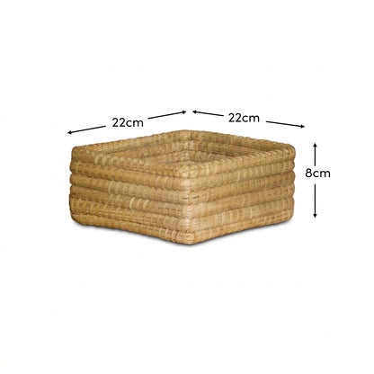 Kalna 22x22cm Square Sea Grass Basket - Natural - Laura James 