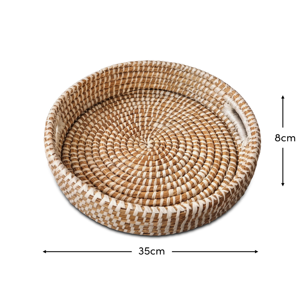 Kalna 35cm Round Sea Grass Tray - Natural