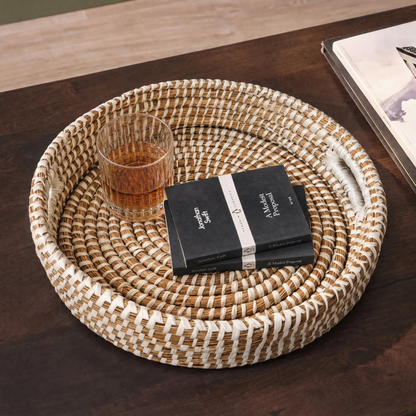 Kalna 35cm Round Sea Grass Tray - Natural