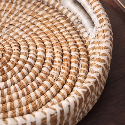 Kalna 35cm Round Sea Grass Tray - Natural