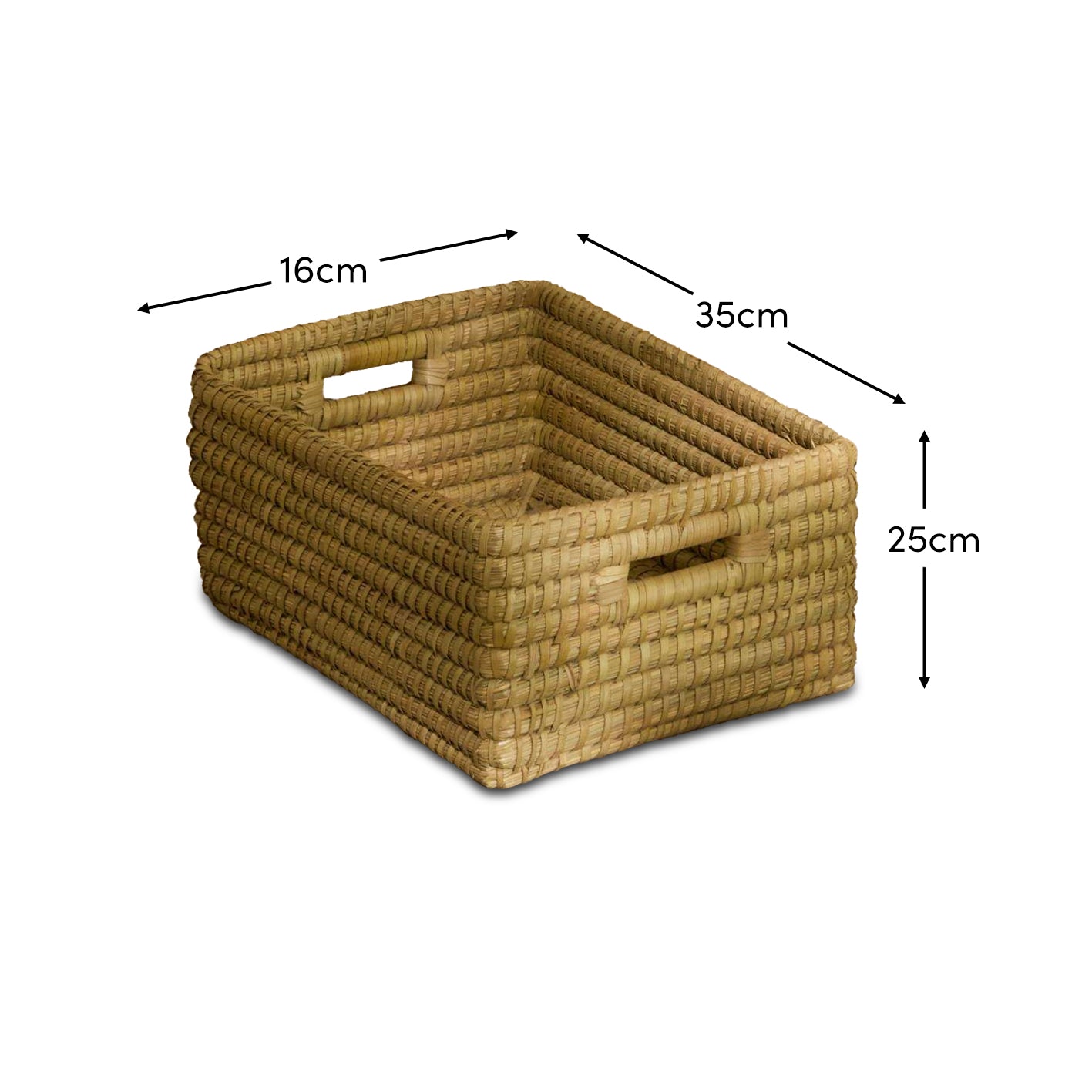 Kalna 35x25cm Rectangular Sea Grass Basket - Natural - Laura James 