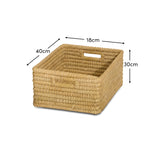Kalna 40x30cm Rectangular Sea Grass Basket - Natural - Laura James 