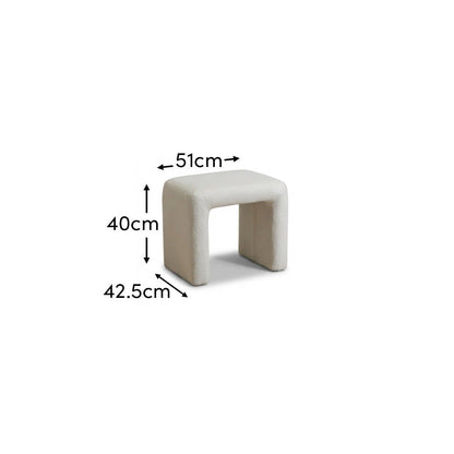 Kamiko Dining Stool - Chalk White Boucle - Laura James