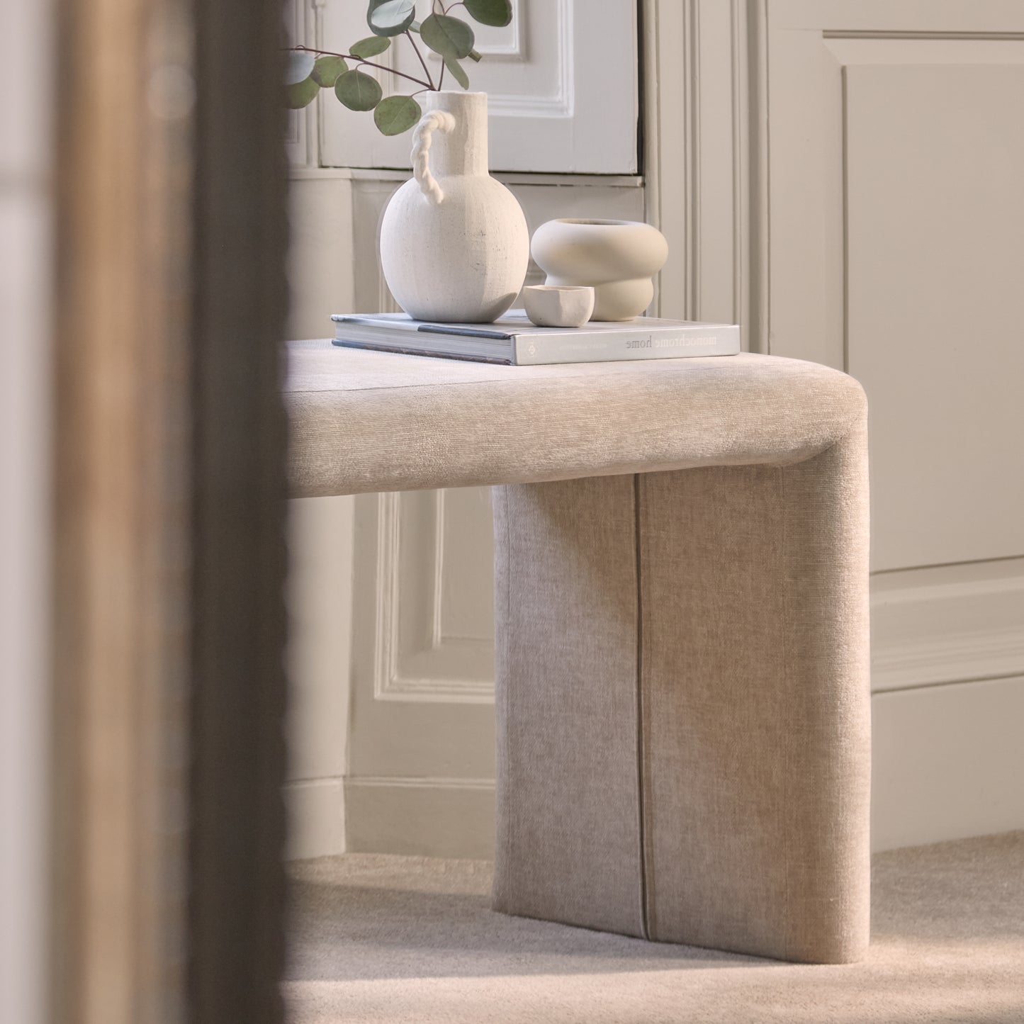 Kamiko Dining Bench - Mink Taupe - Laura James