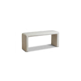 Kamiko Dining Bench - Chalk White Boucle - Laura James