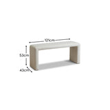 Kamiko Dining Bench - Chalk White Boucle - Laura James