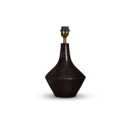 Kargil 31cm Wooden Lamp Base - Coffee Brown Mango Wood - Laura James 