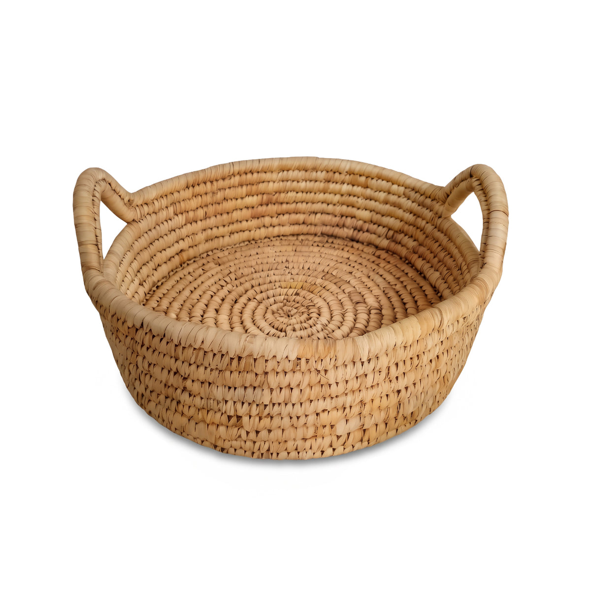 Kasheli 30cm Round Sea Grass Tray - Natural Date Leaf