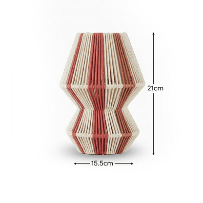 Kateli Paprika Stripe Small Table Lamp - 21cm - Laura James