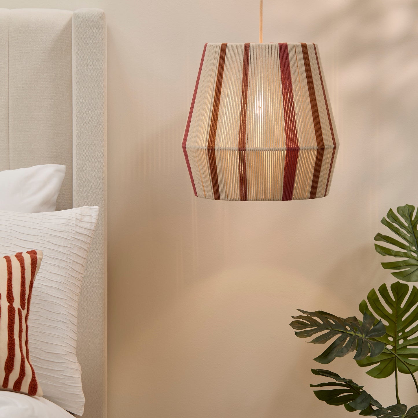 Kateli 35cm Pendant Light - Paprika Stripe - Laura James 