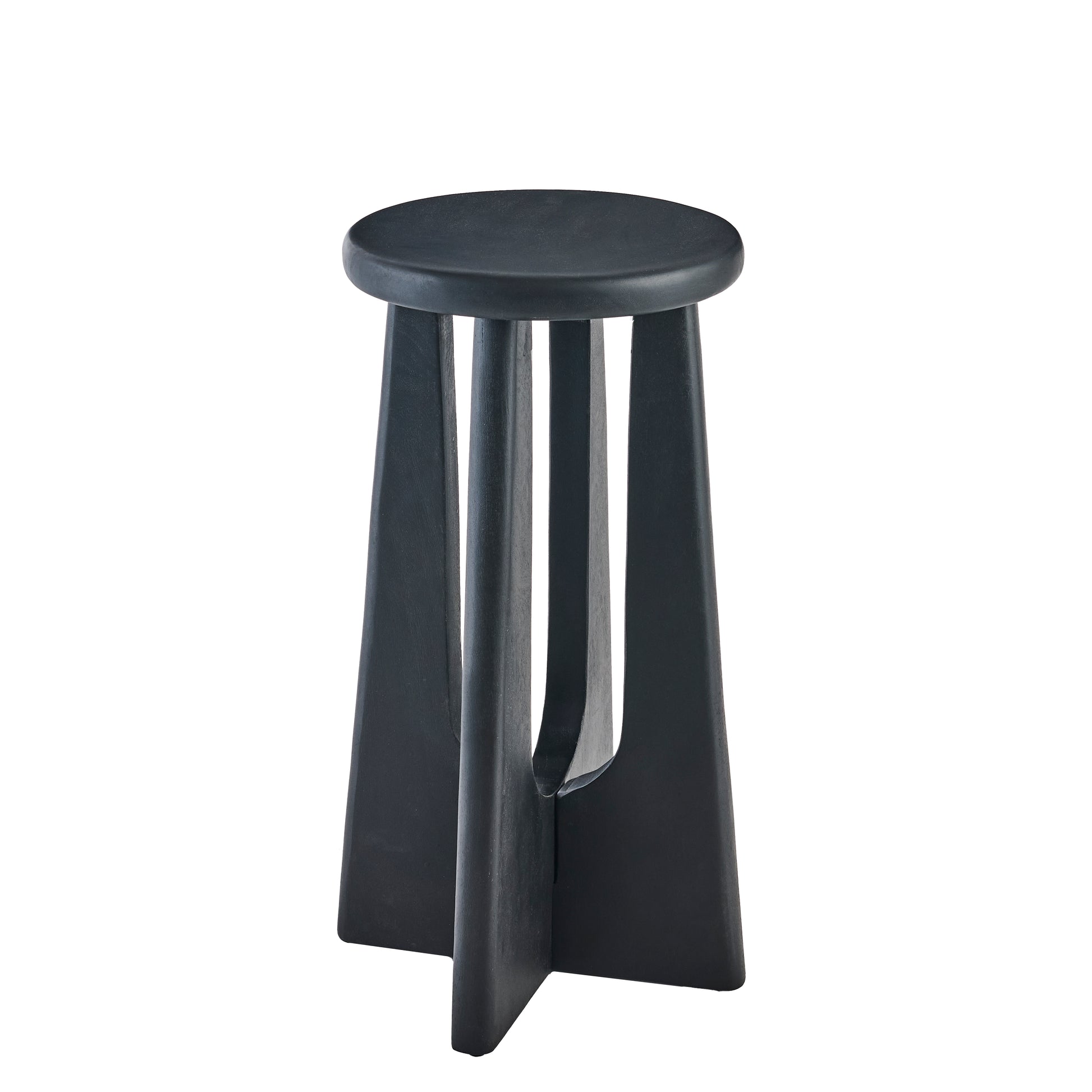 Kehlani Jet Black Mango Wood Bar Stool - Laura James
