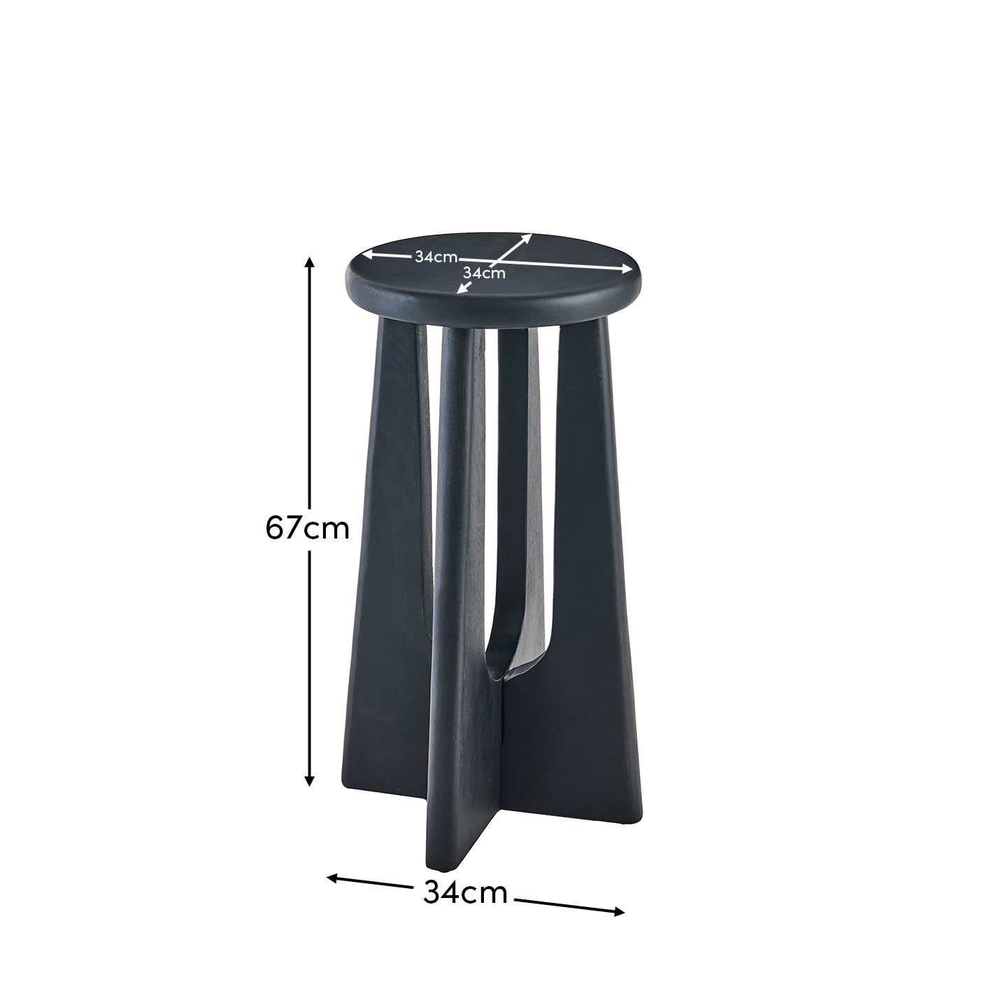 Kehlani Jet Black Mango Wood Bar Stool - Laura James