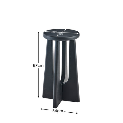 Kehlani Jet Black Mango Wood Bar Stool - Laura James