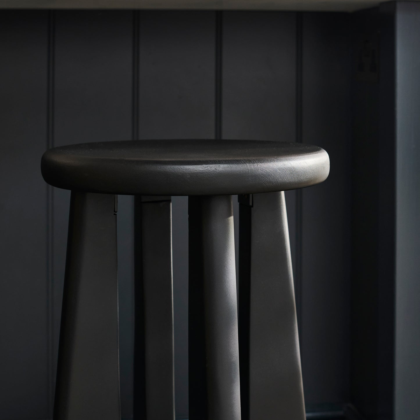 Kehlani Jet Black Mango Wood Bar Stool - Laura James 