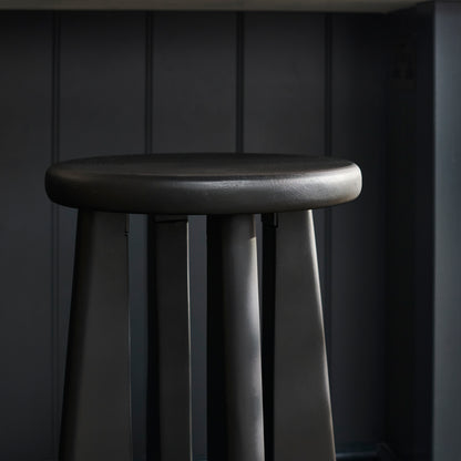 Kehlani Jet Black Mango Wood Bar Stool - Laura James 
