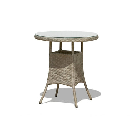 Kemble 2 Seater Rattan Bistro Dining Set - Light Grey - Laura James