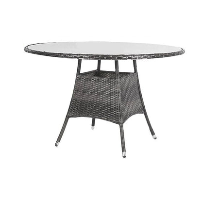 Kemble 8 Seater Rattan Round Garden Dining set - Grey - laura James