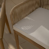 Killian White Acacia Garden Chairs - Set of 2 - Natural Rope - Laura James
