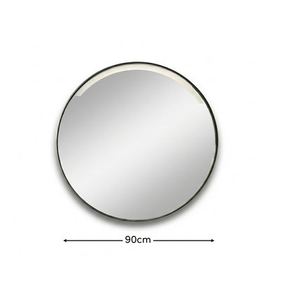 Kimbridge 90cm LED Round Bathroom Mirror - Black - Laura James