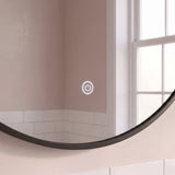 Kimbridge 90cm LED Round Bathroom Mirror - Black - Laura James 