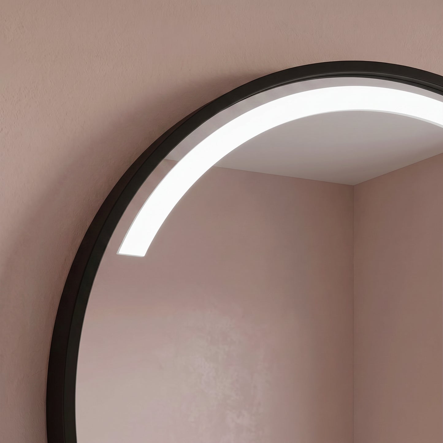 Kimbridge 90cm LED Round Bathroom Mirror - Black - Laura James 