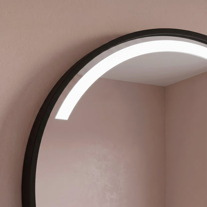 Kimbridge 90cm LED Round Bathroom Mirror - Black - Laura James 