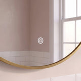 Kimbridge 90cm LED Round Bathroom Mirror - Gold - Laura James 