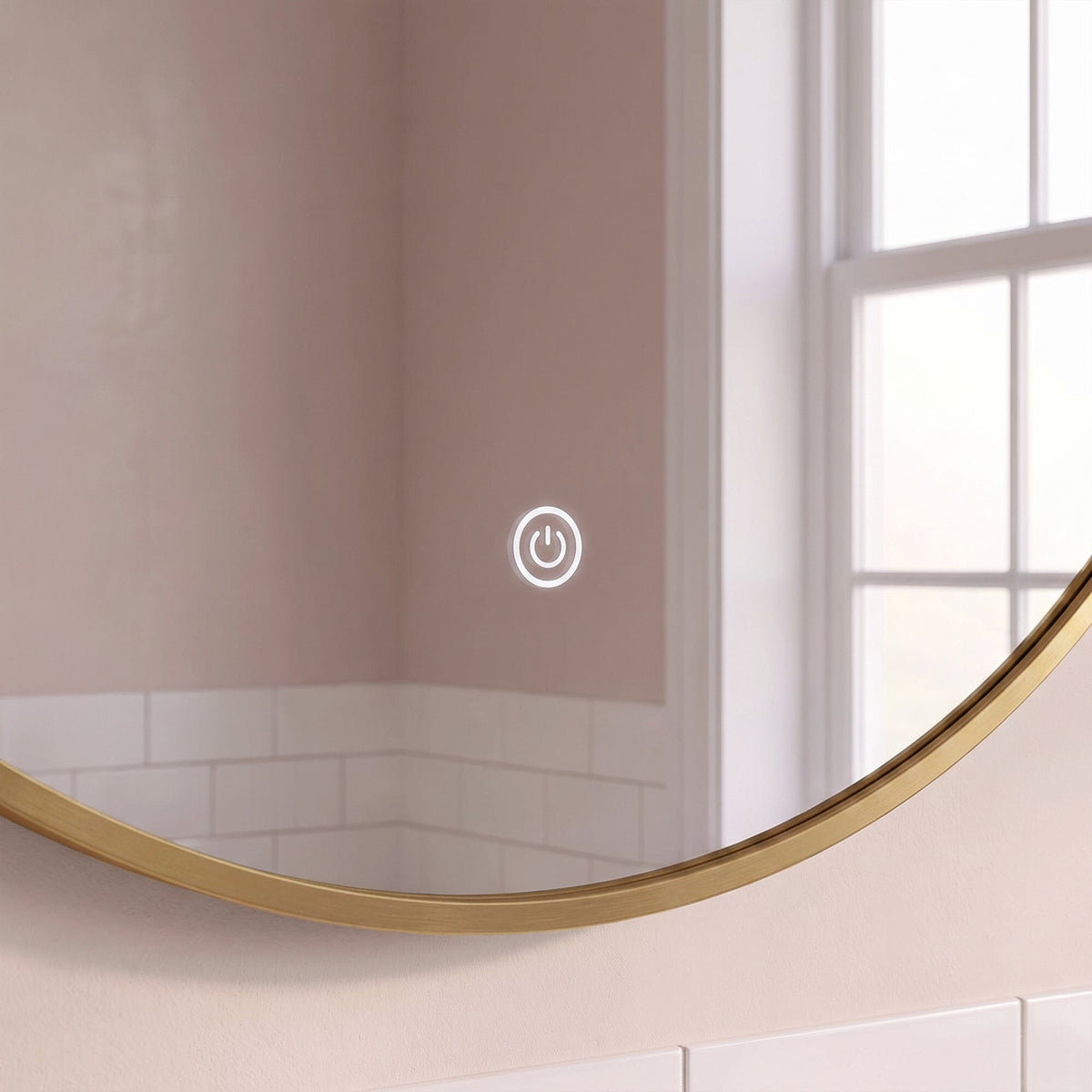 Kimbridge 90cm LED Round Bathroom Mirror - Gold - Laura James 