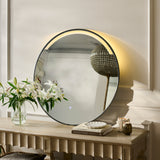 Kimbridge 90cm LED Round Bathroom Mirror - Black - Laura James